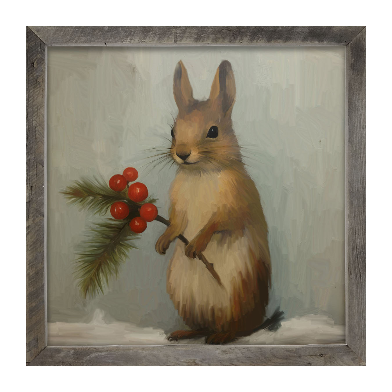 Christmas Squirrel - Framed Art