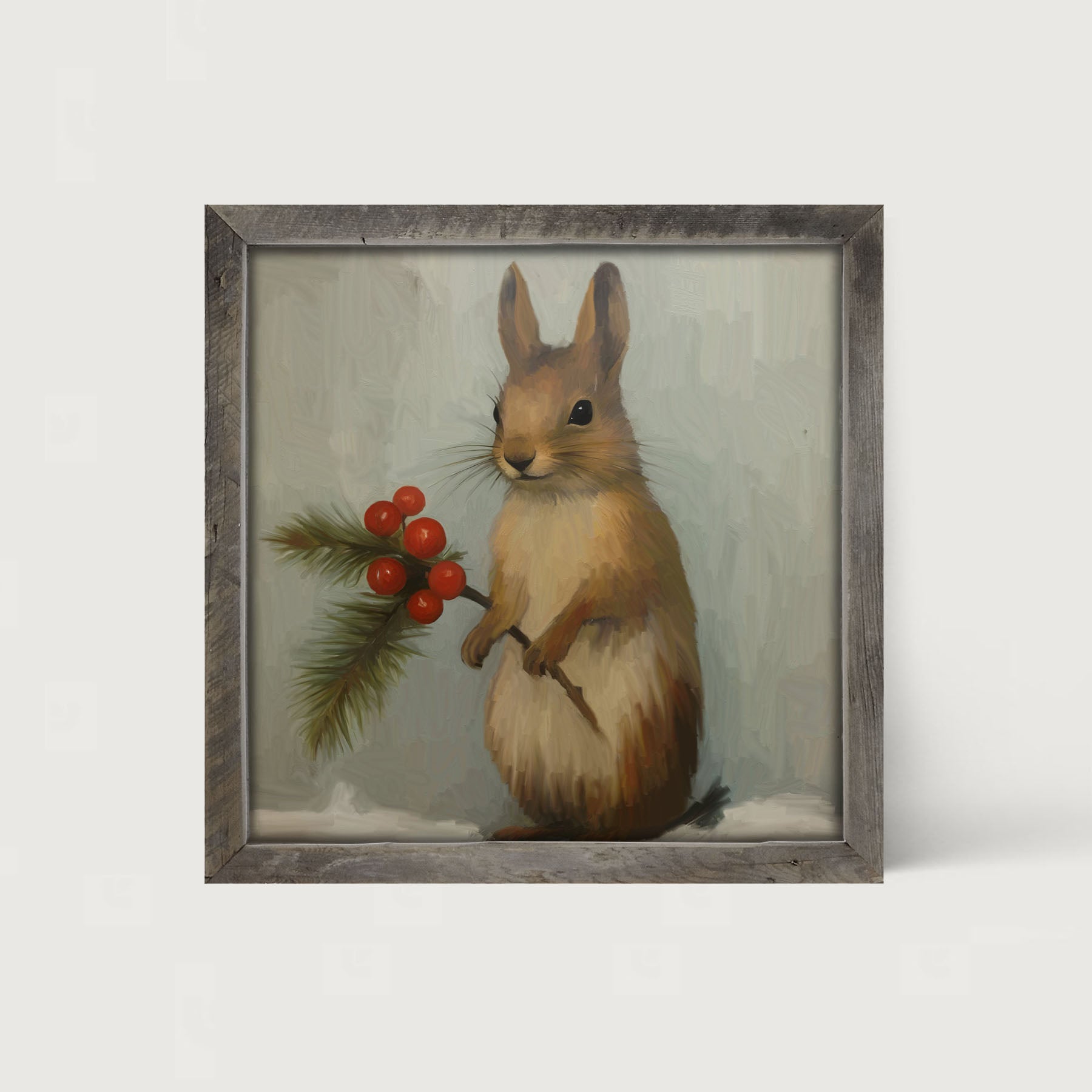Christmas Squirrel - Framed Art