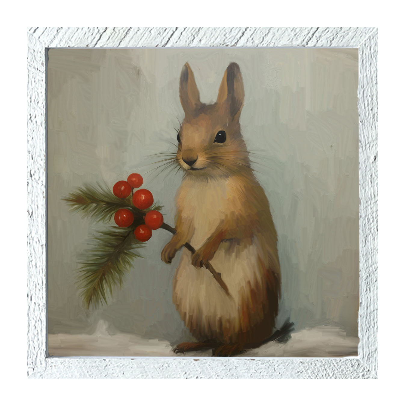Christmas Squirrel - Framed Art