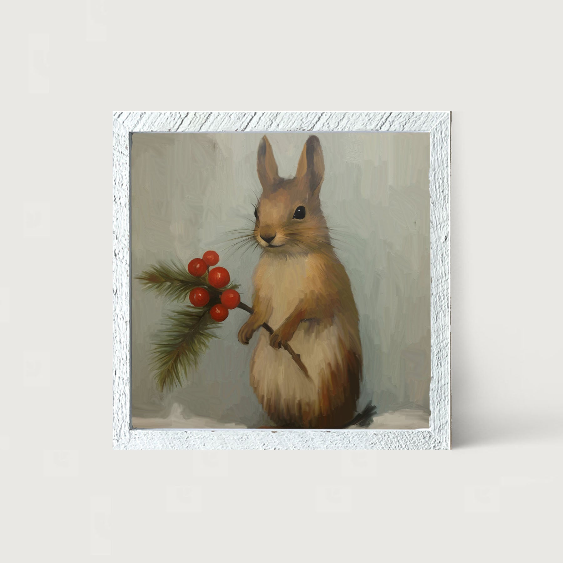 Christmas Squirrel - Framed Art