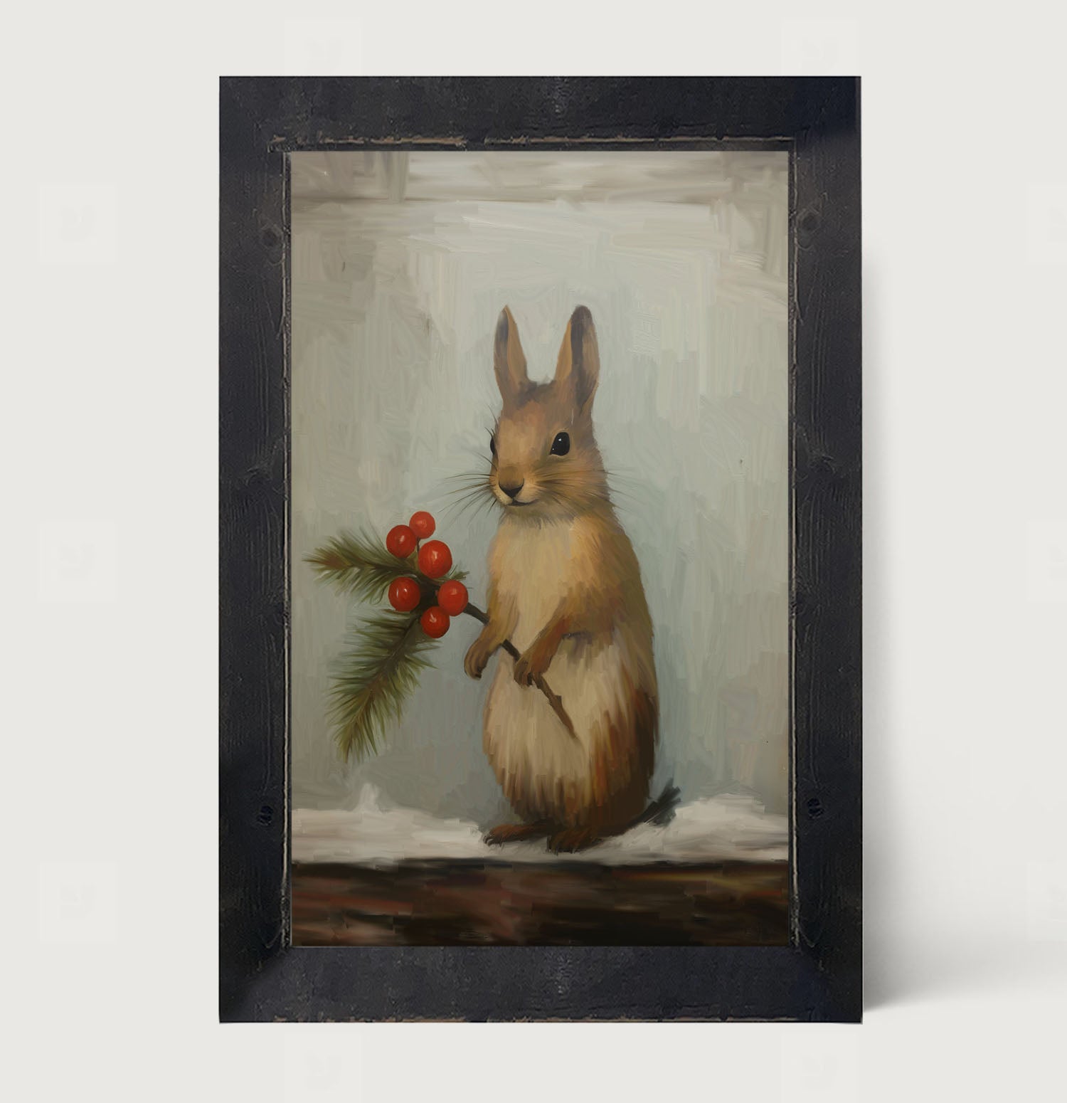 Christmas Squirrel - Framed Art