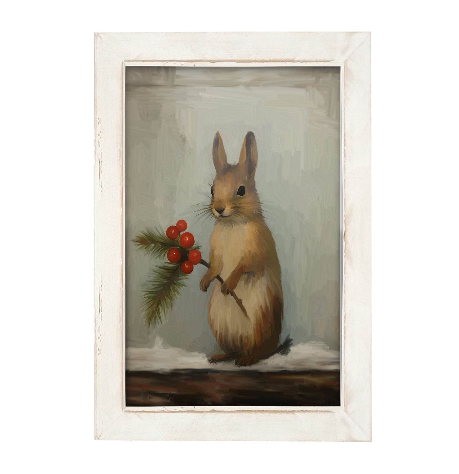 Christmas Squirrel - Framed Art