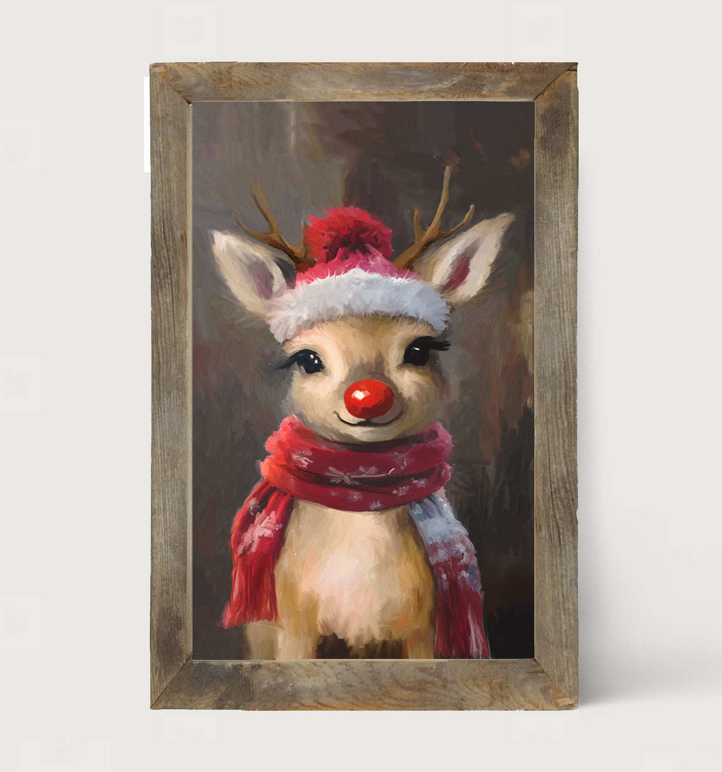 The red nosed reindeer in winter