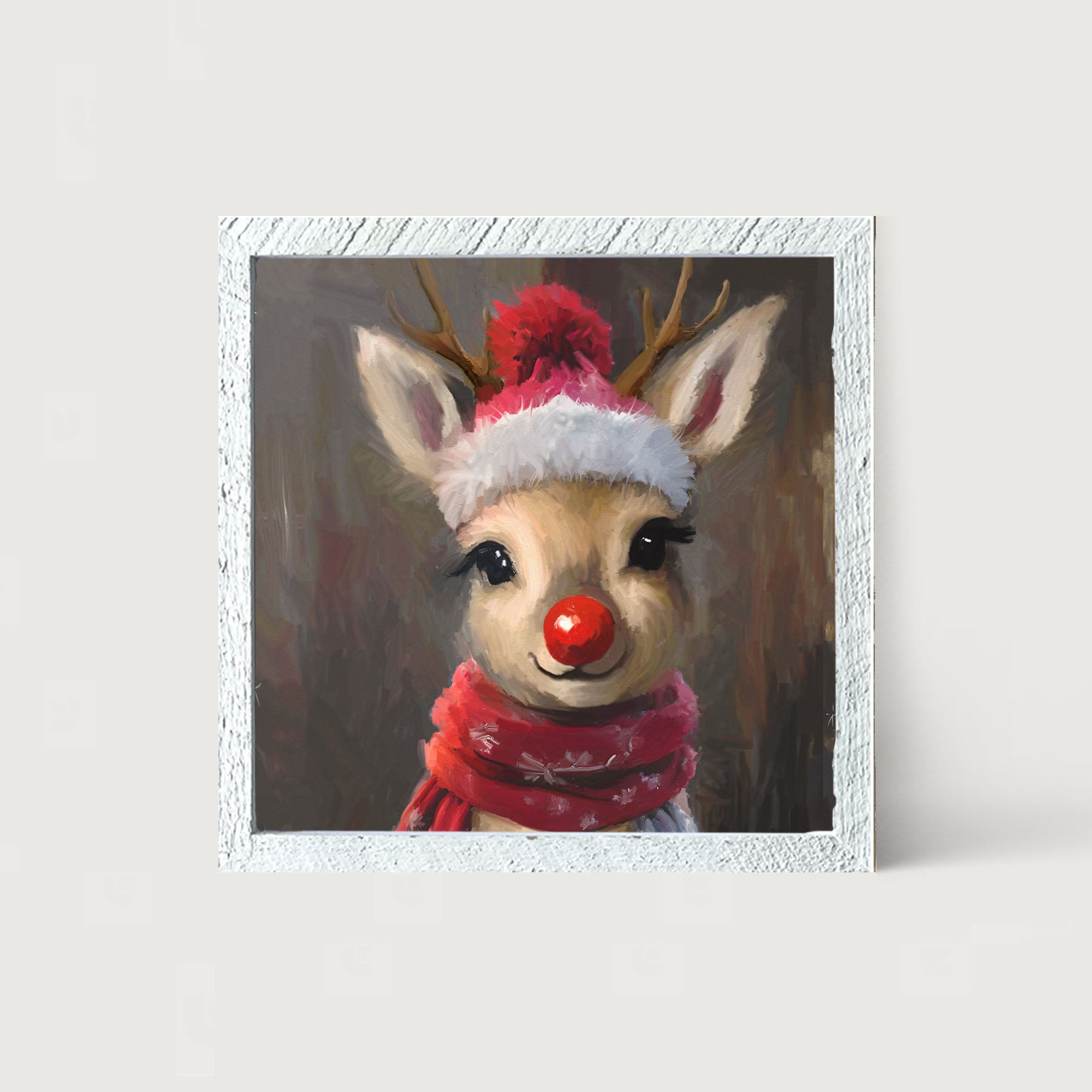 The red nosed reindeer in winter