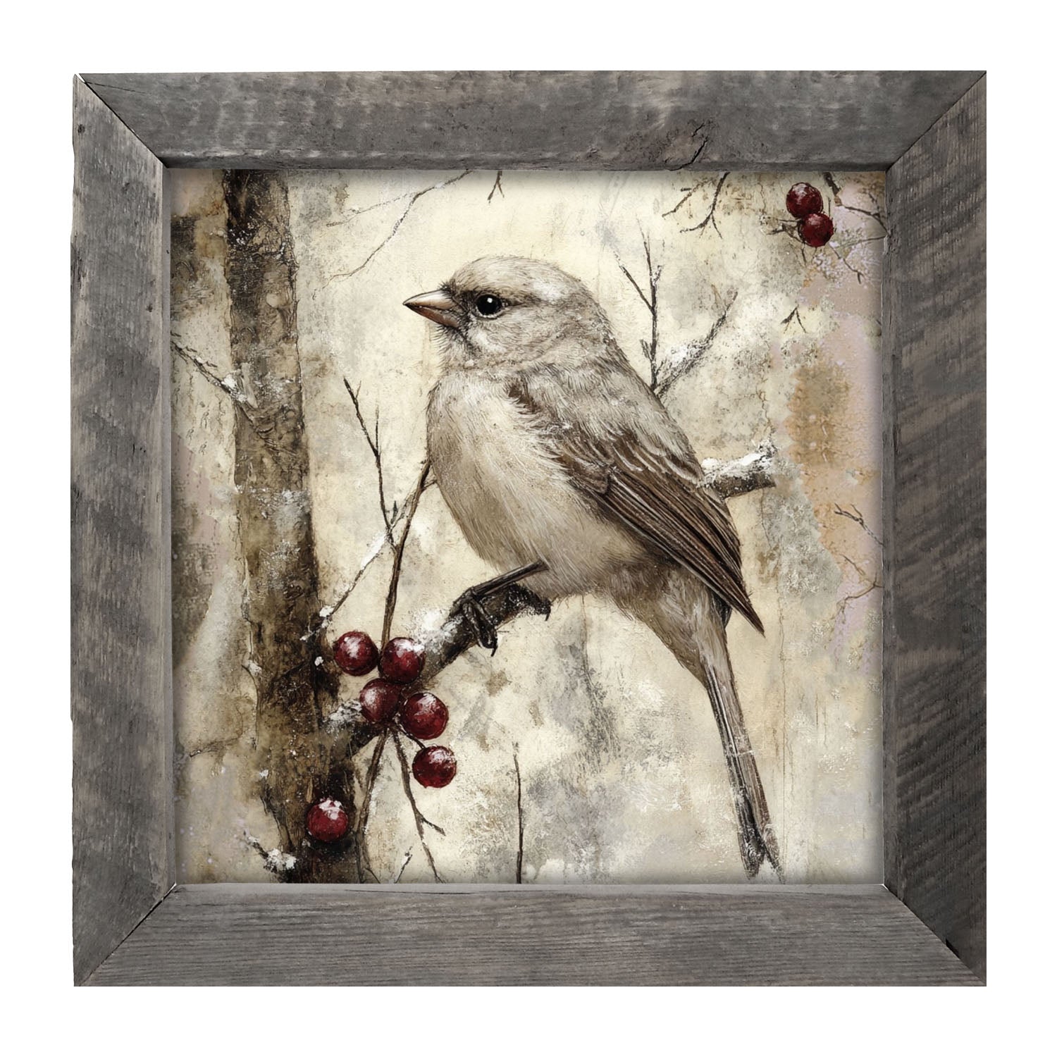 Bird with Berries - Framed Art