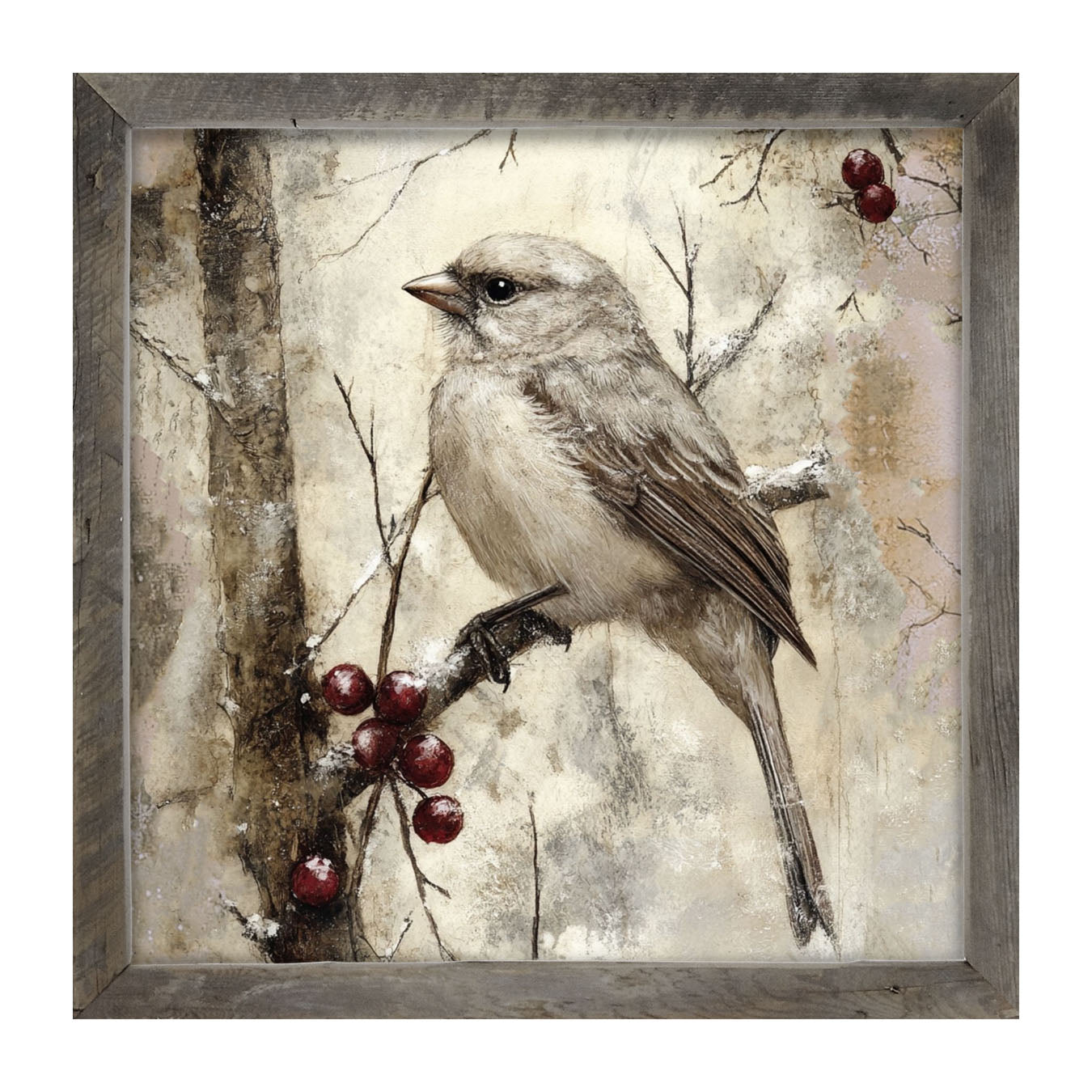 Bird with Berries - Framed Art