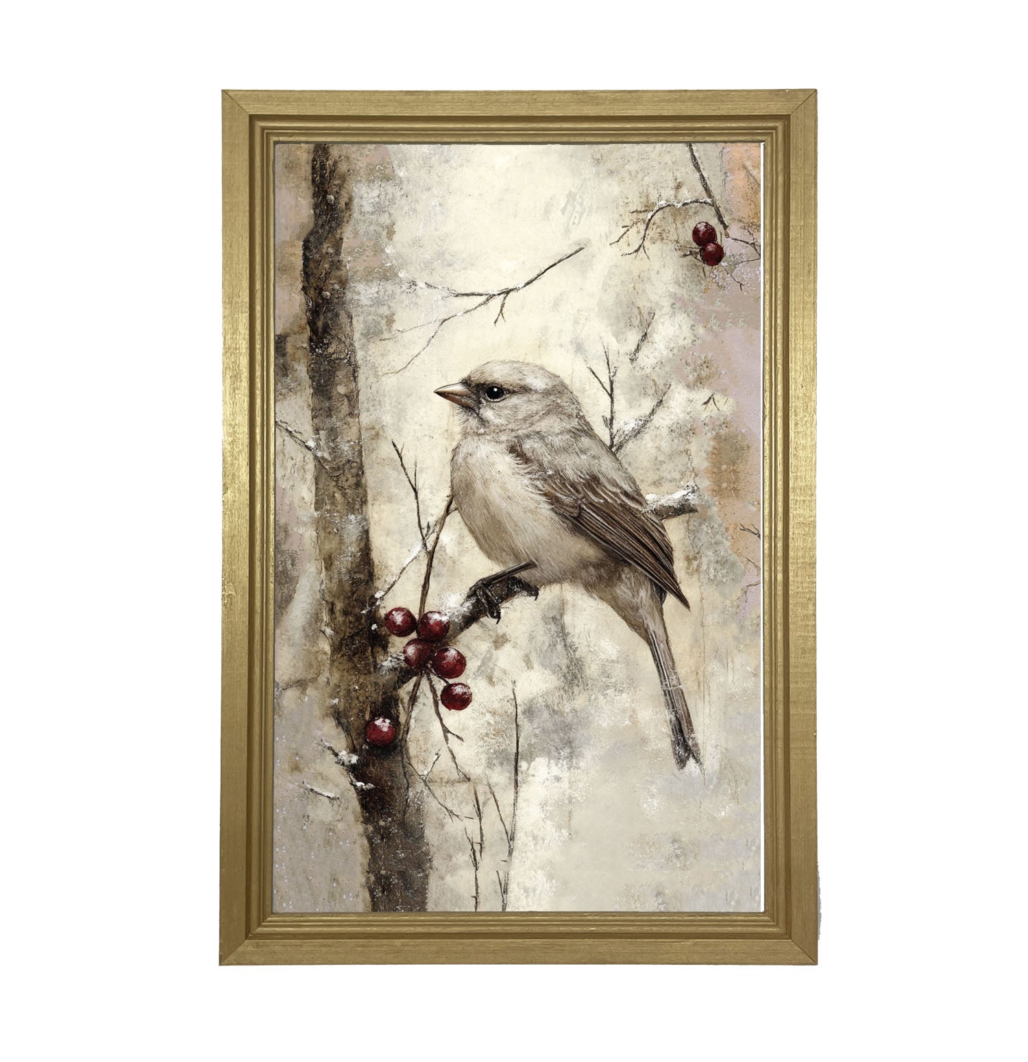 Bird with Berries - Framed Art