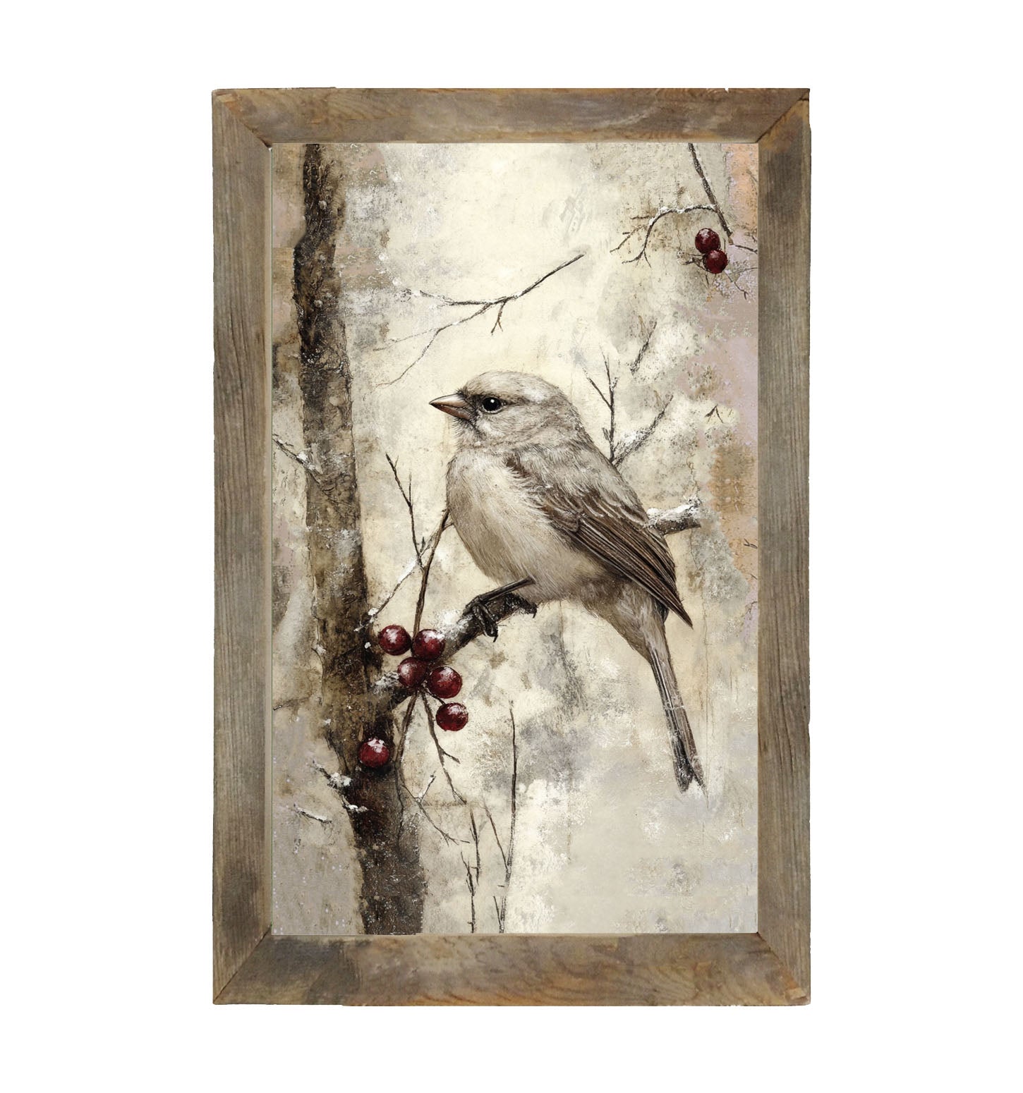 Bird with Berries - Framed Art