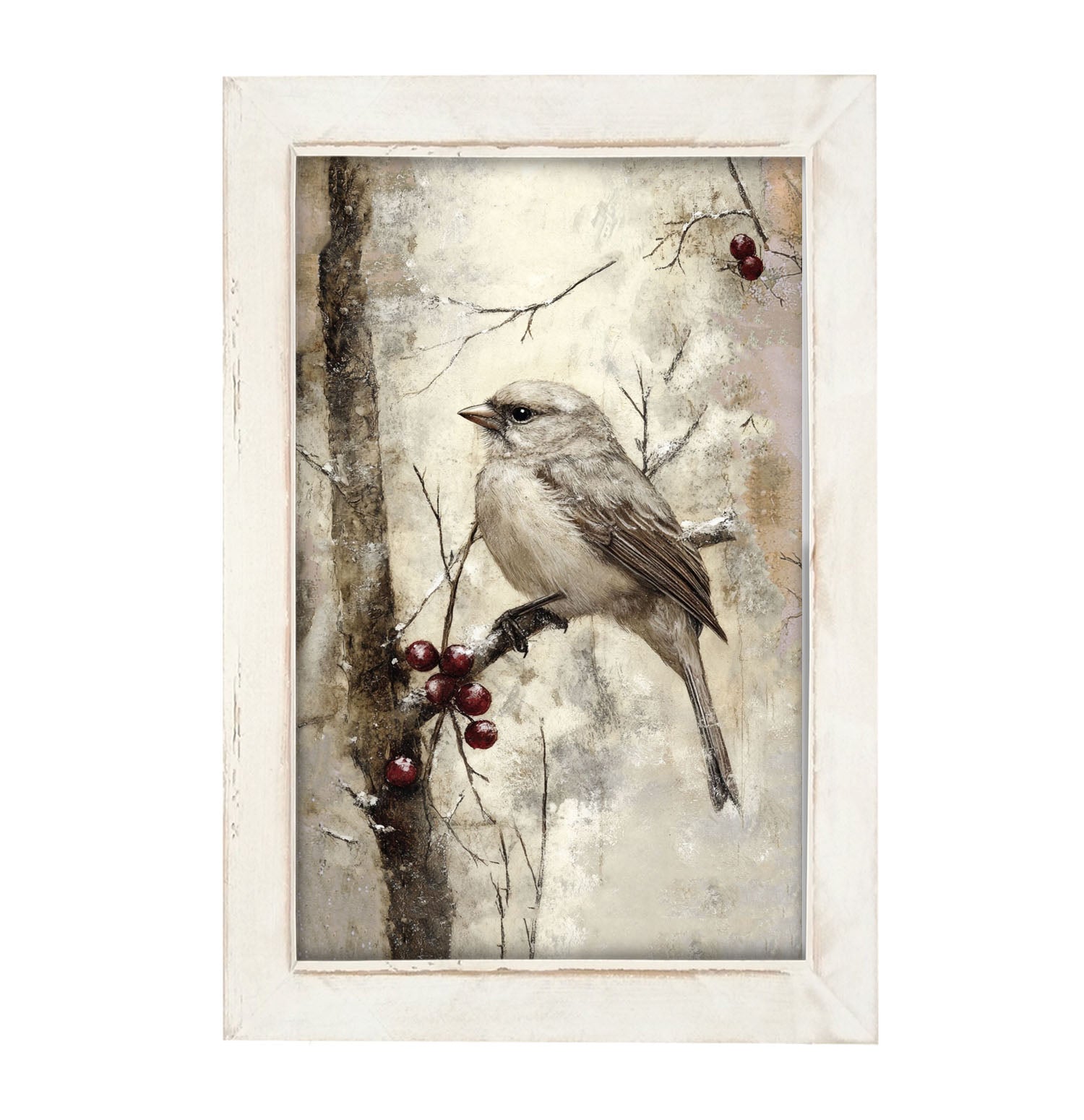 Bird with Berries - Framed Art