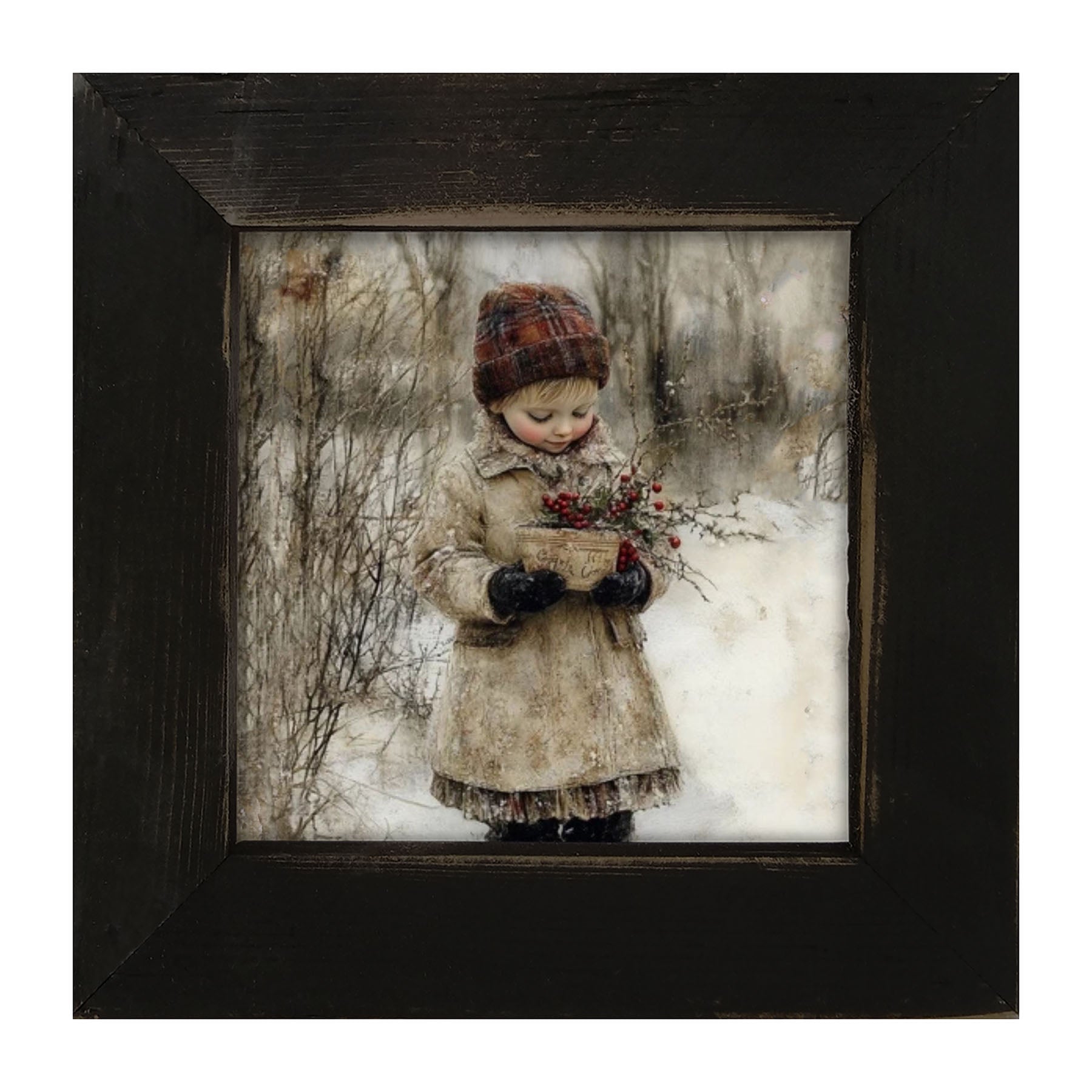 Girl with Red Berries - Framed Art