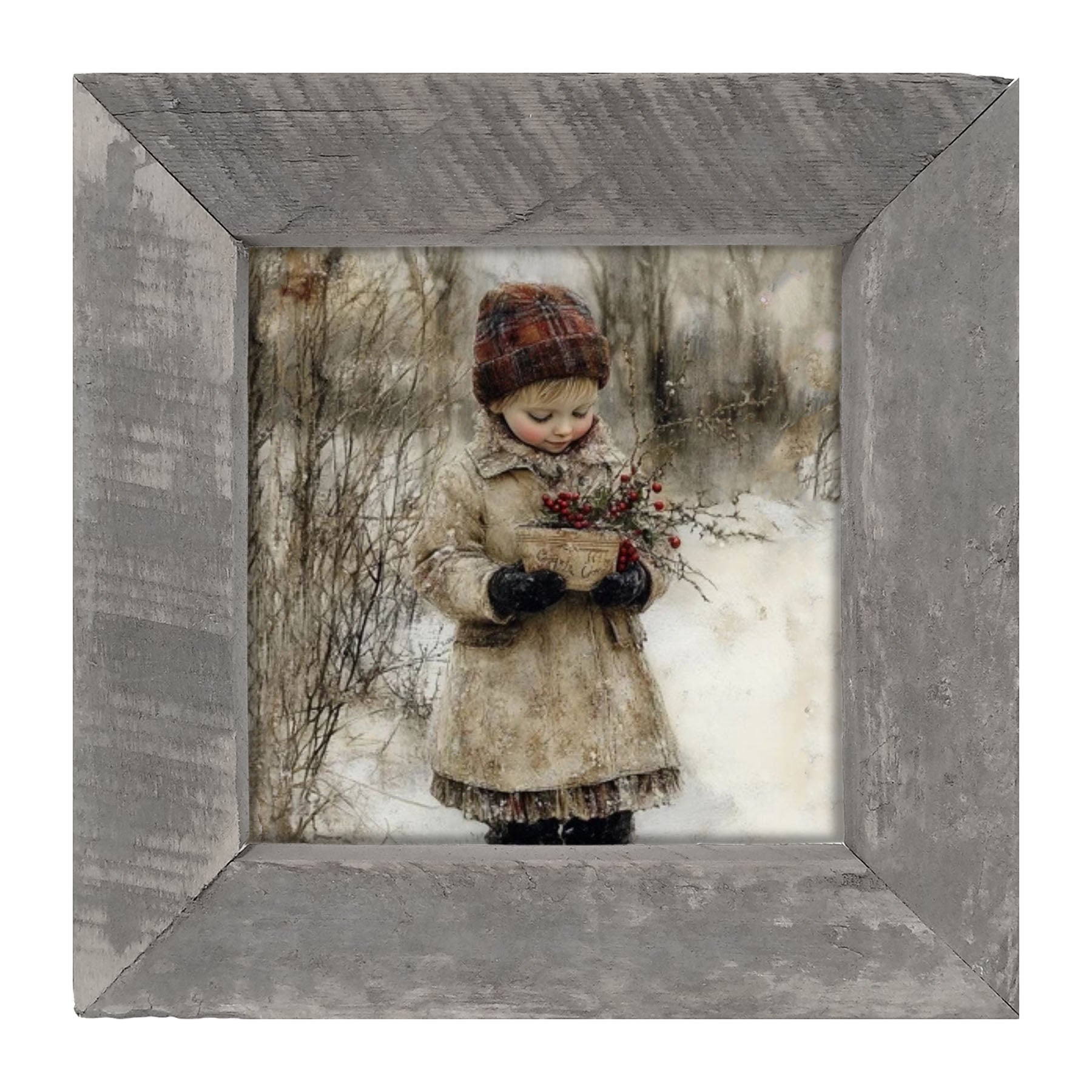 Girl with Red Berries - Framed Art