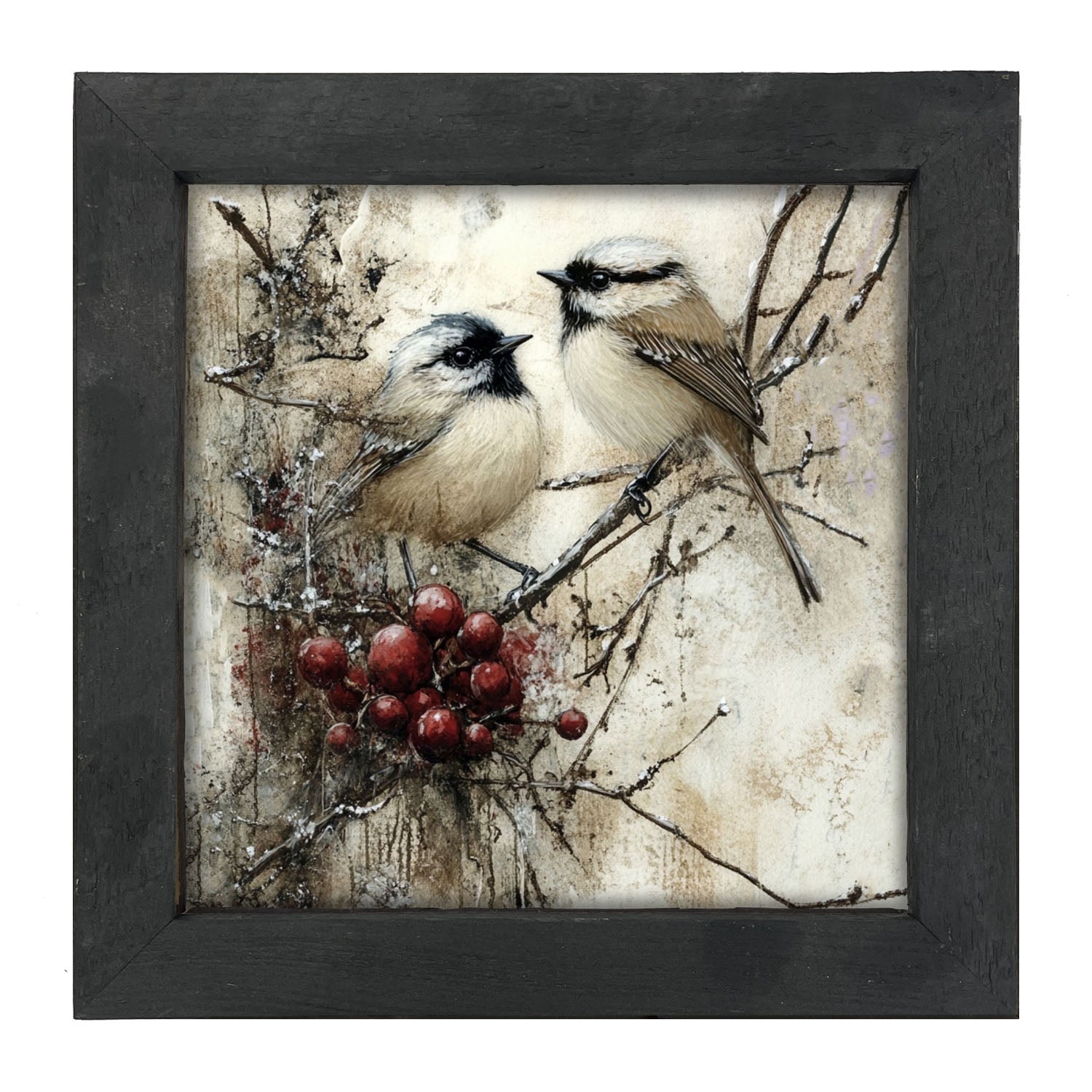 Two Birds with Berries - Framed Art