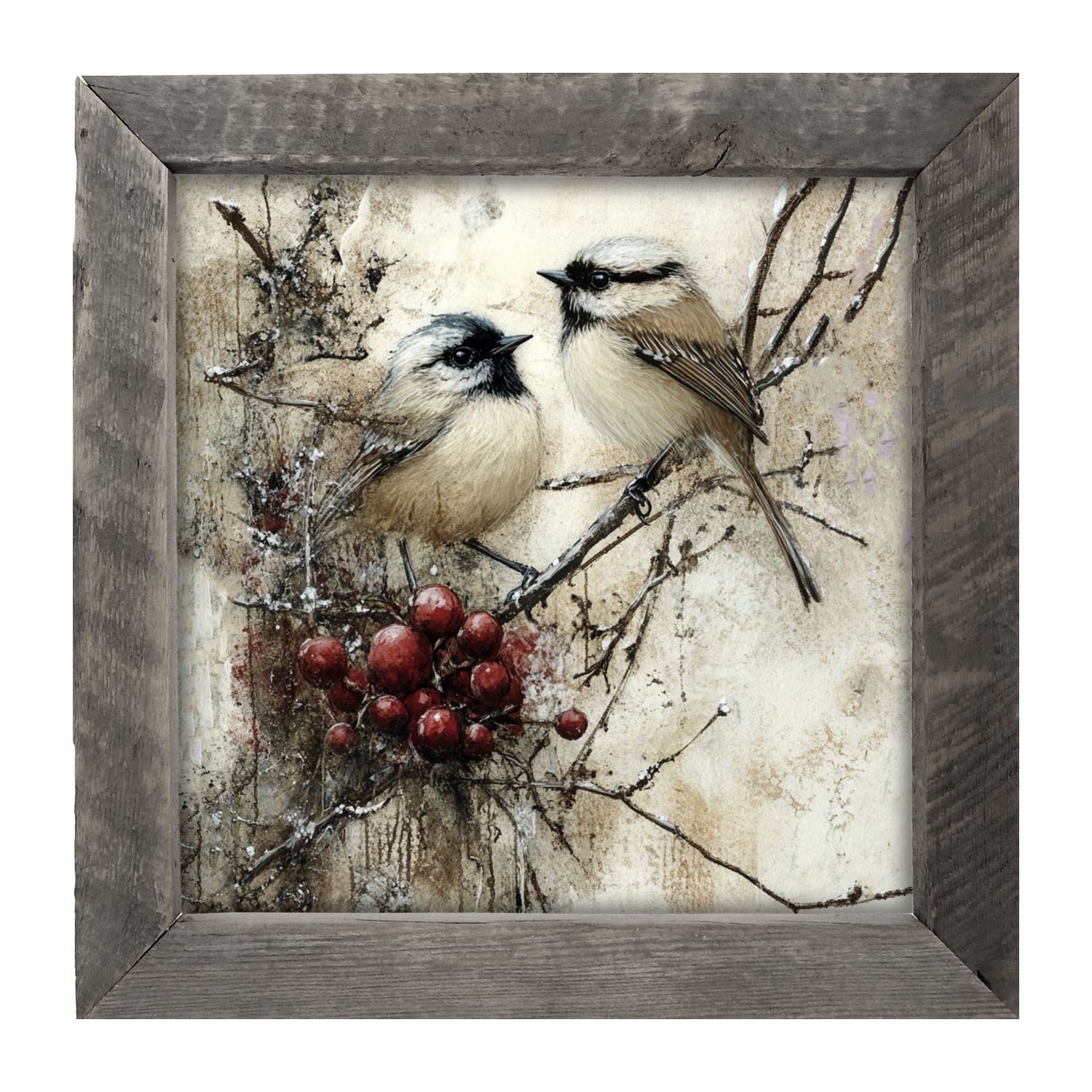 Two Birds with Berries - Framed Art