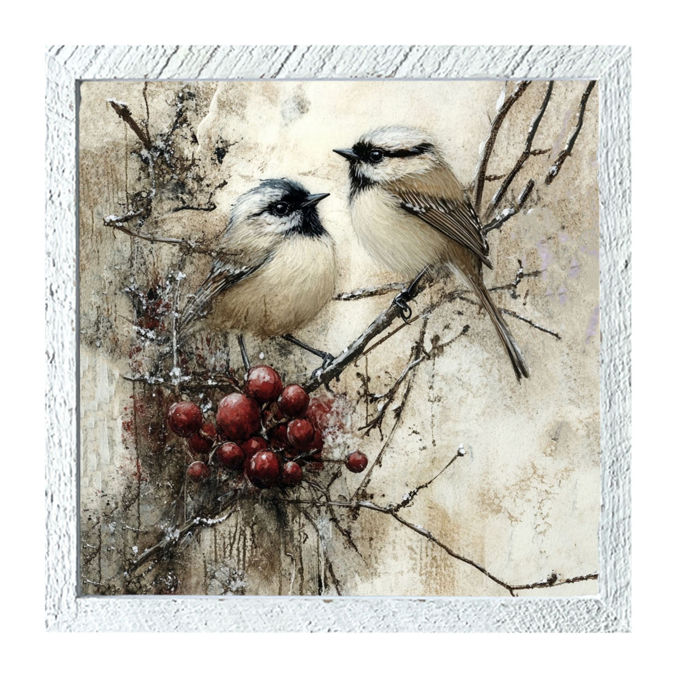 Two Birds with Berries - Framed Art