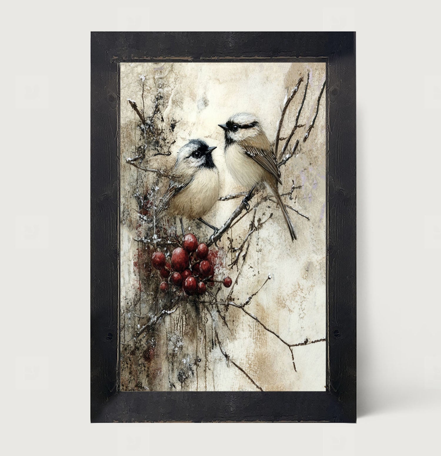 Two Birds with Berries - Framed Art