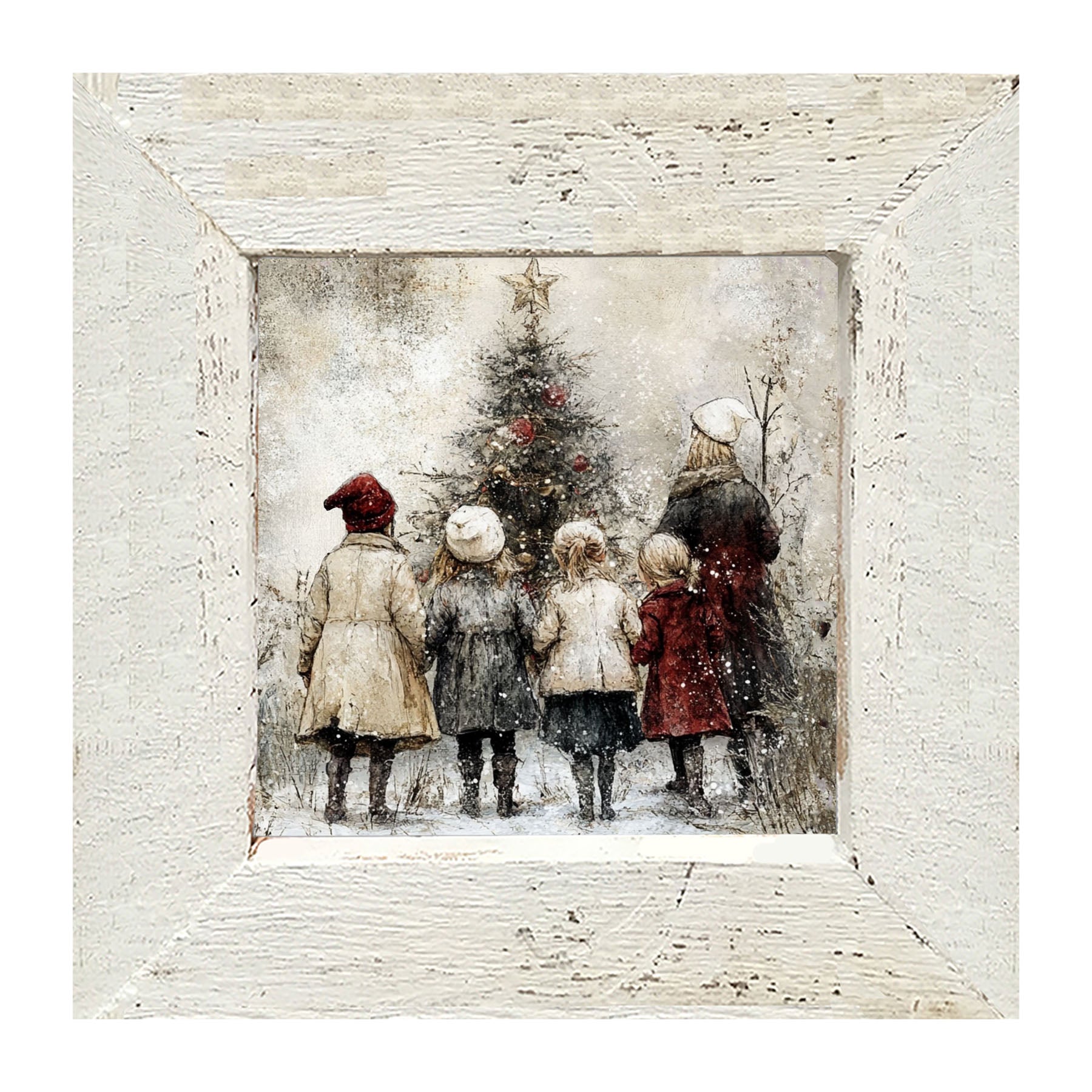Children at Christmas Time - Framed Art