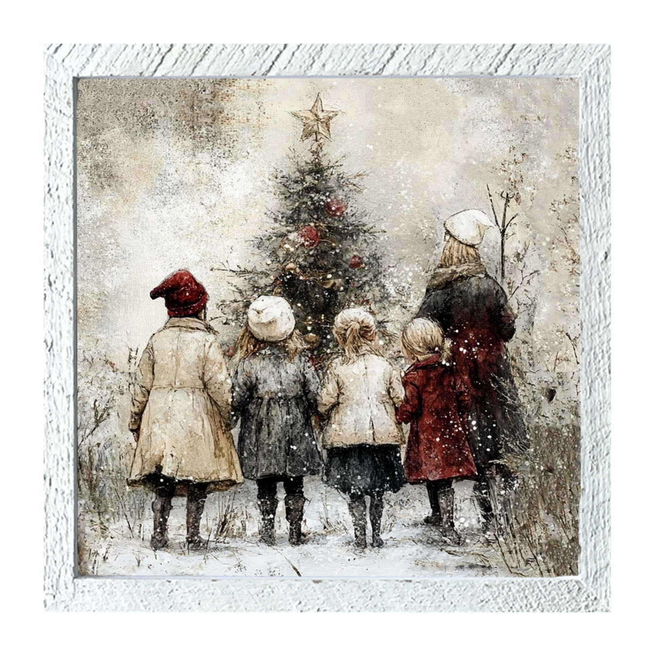 Children at Christmas Time - Framed Art