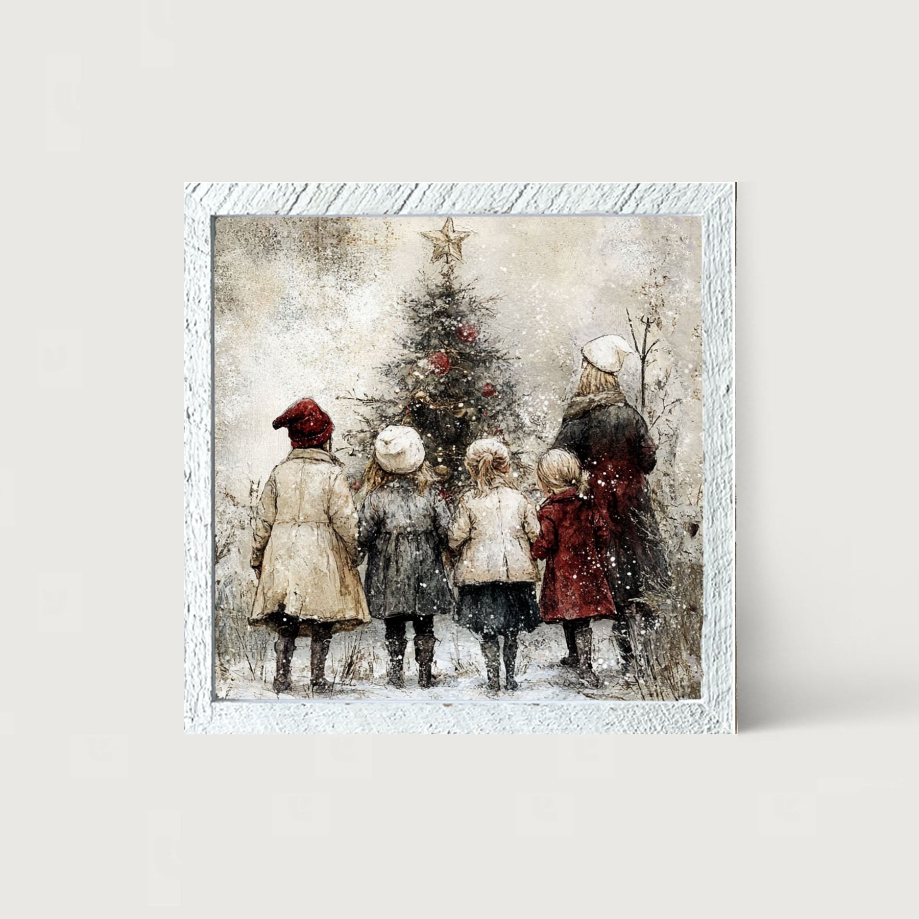 Children at Christmas Time - Framed Art