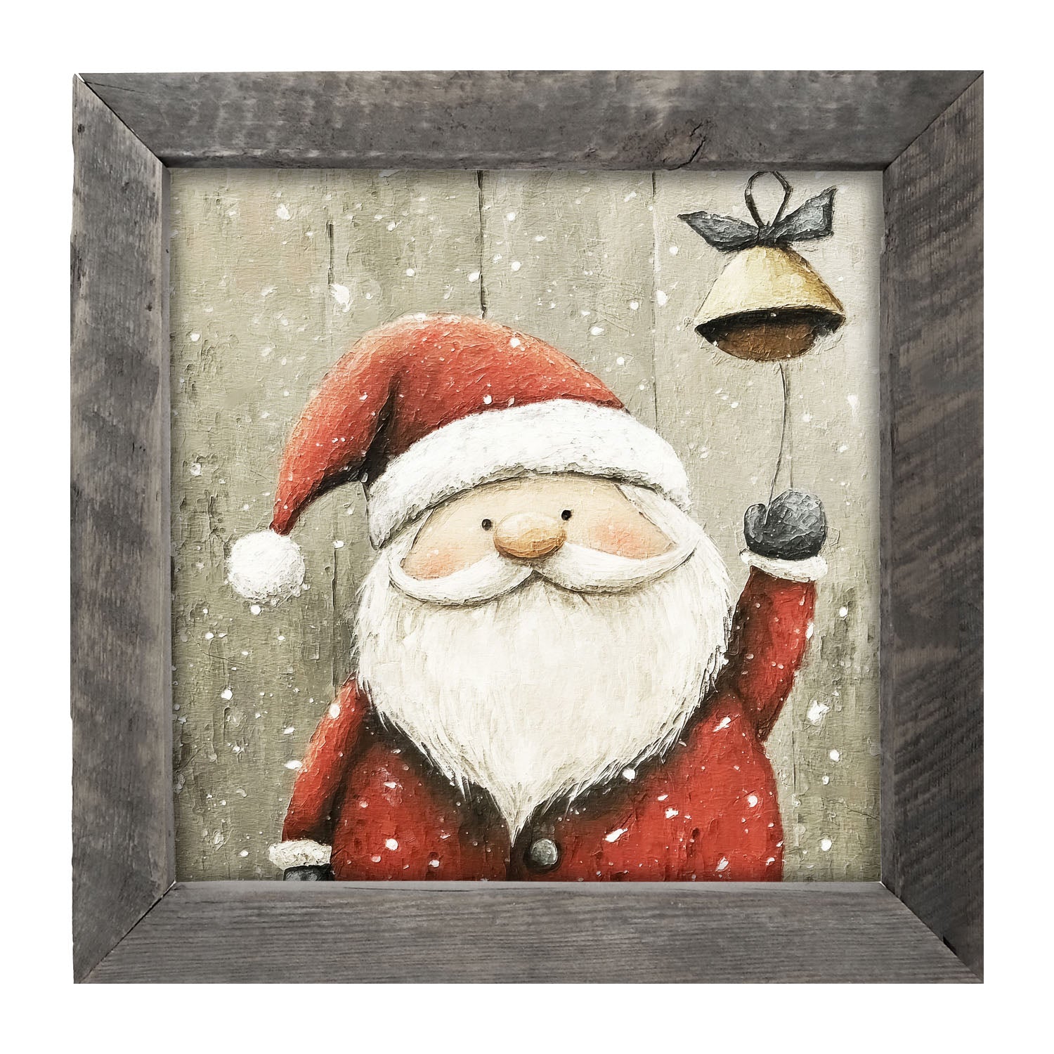 Bell-Ringing Santa - Framed Art