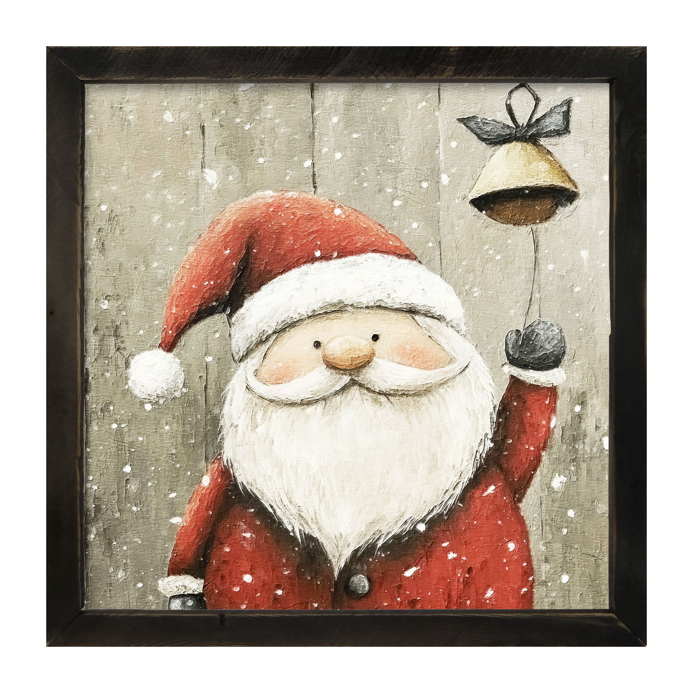Bell-Ringing Santa - Framed Art