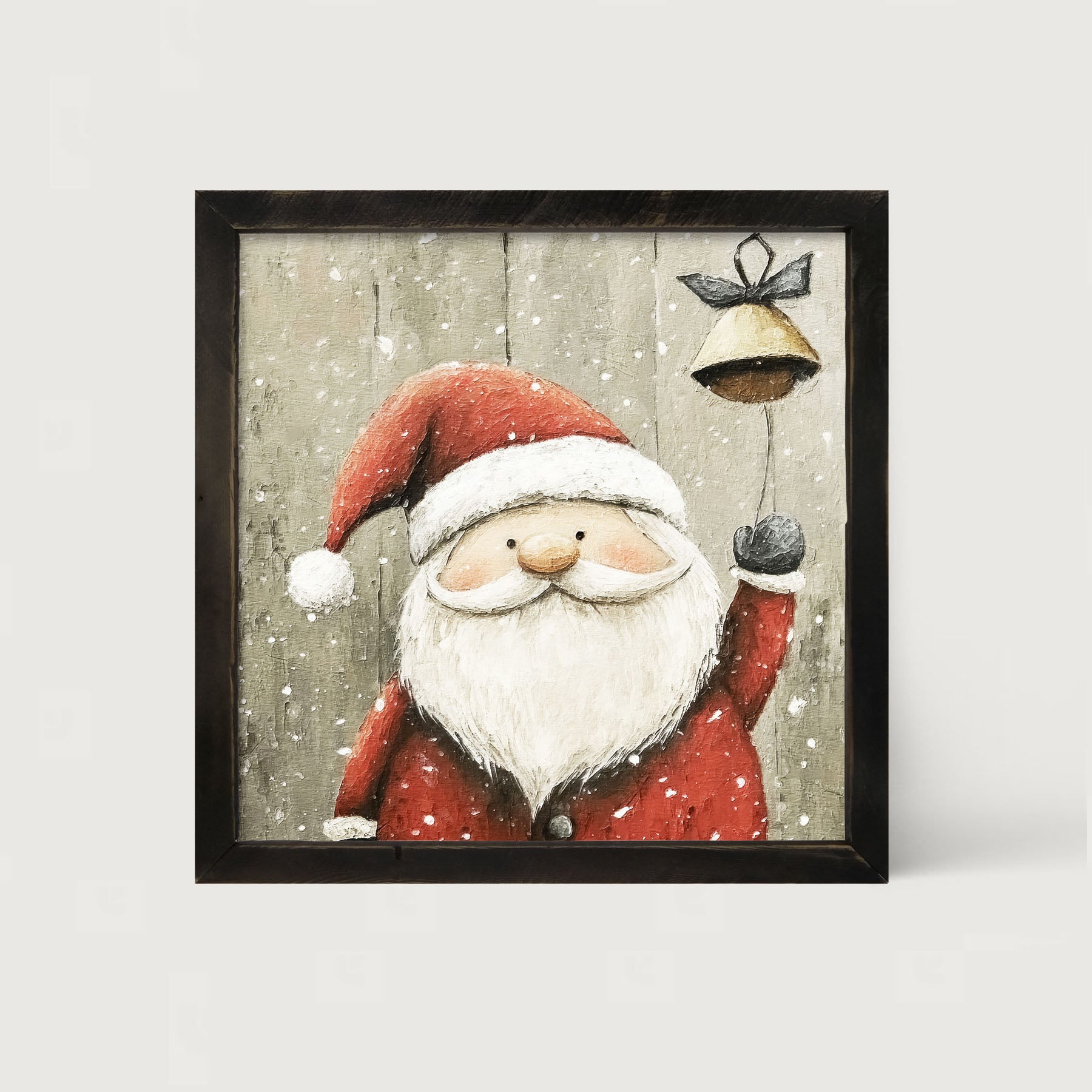 Bell-Ringing Santa - Framed Art