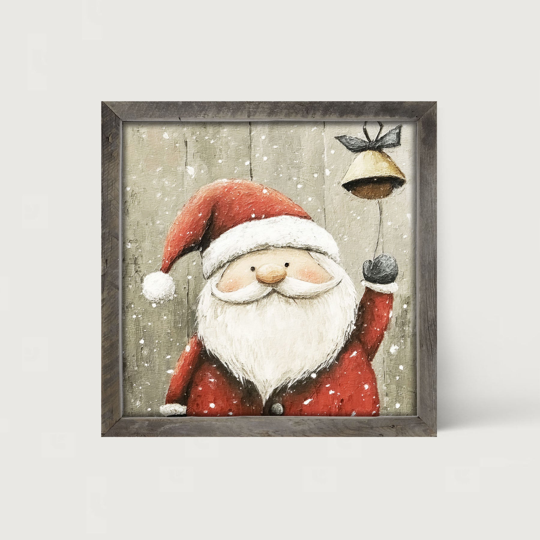 Bell-Ringing Santa - Framed Art