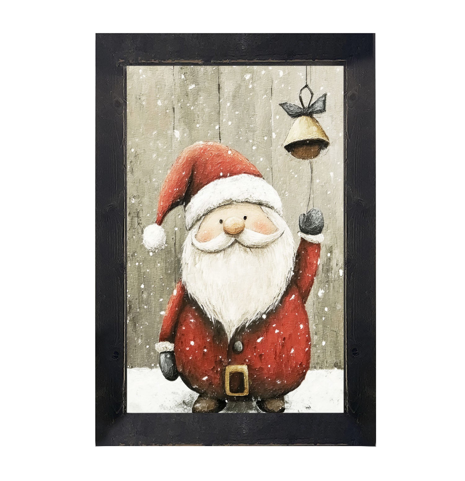 Bell-Ringing Santa - Framed Art