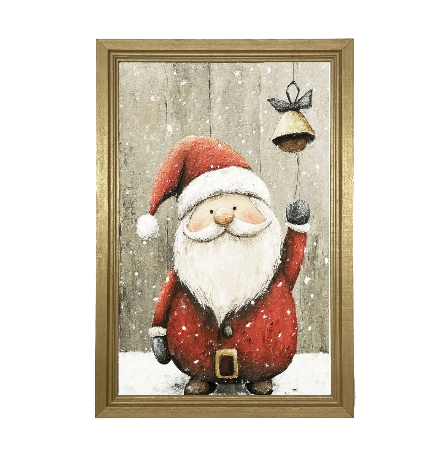 Bell-Ringing Santa - Framed Art