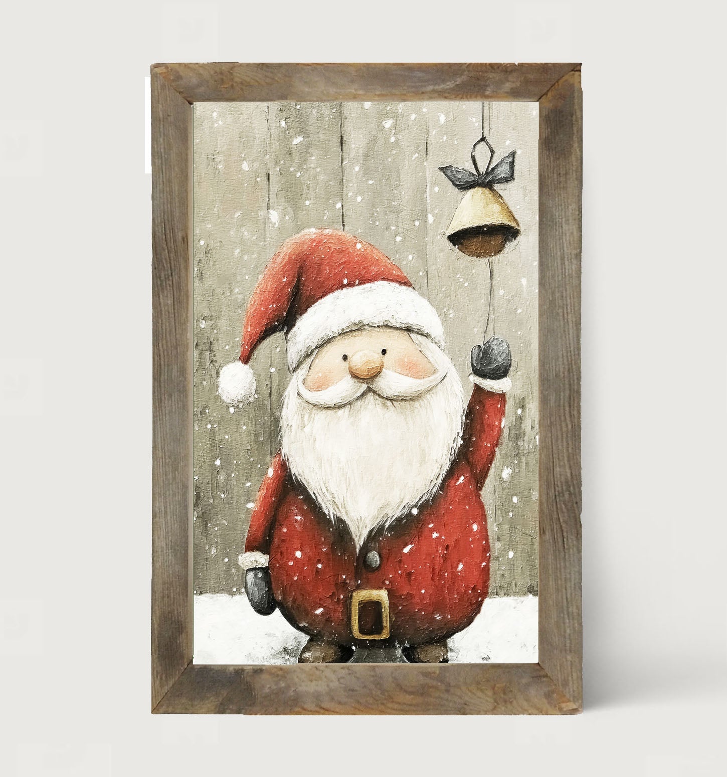 Bell-Ringing Santa - Framed Art