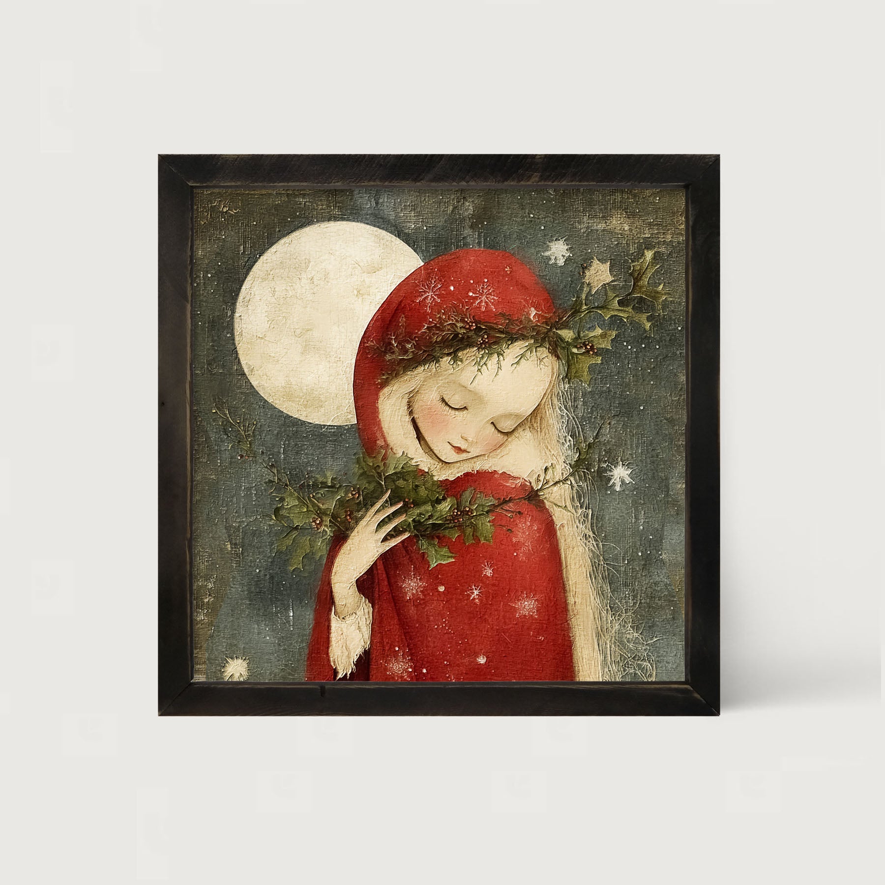 Christmas Girl with Pine