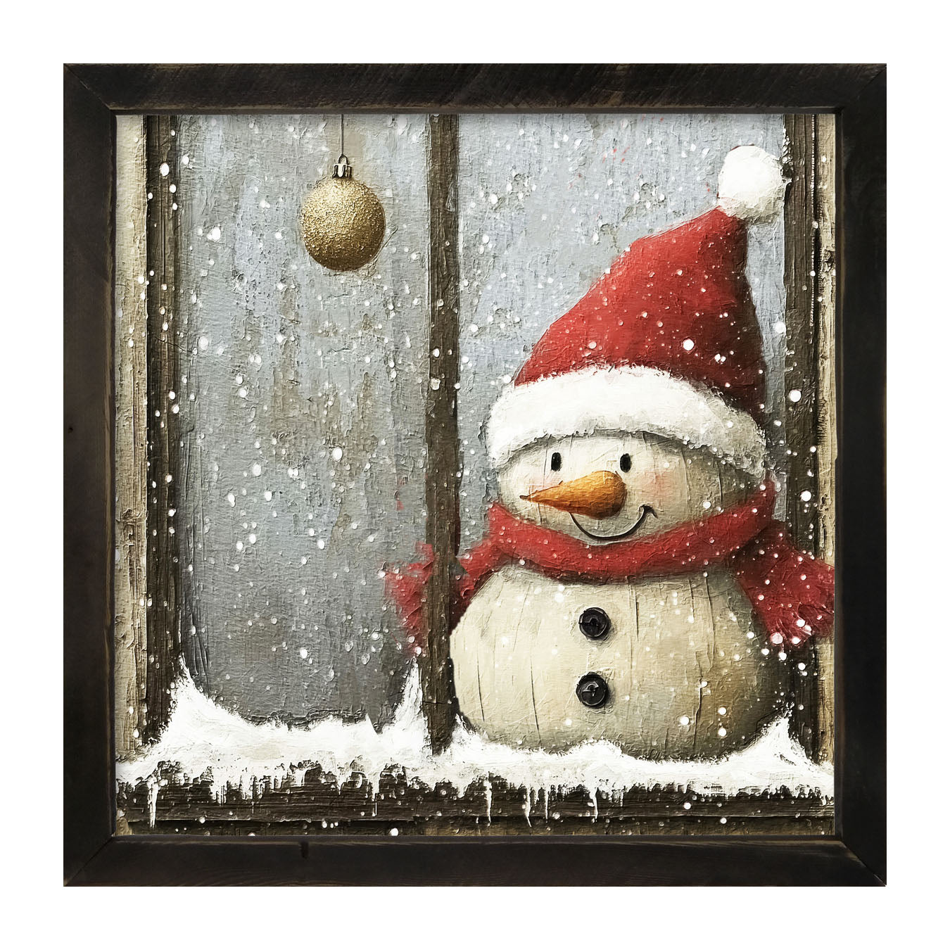 Snowman with Ornaments - Framed Art