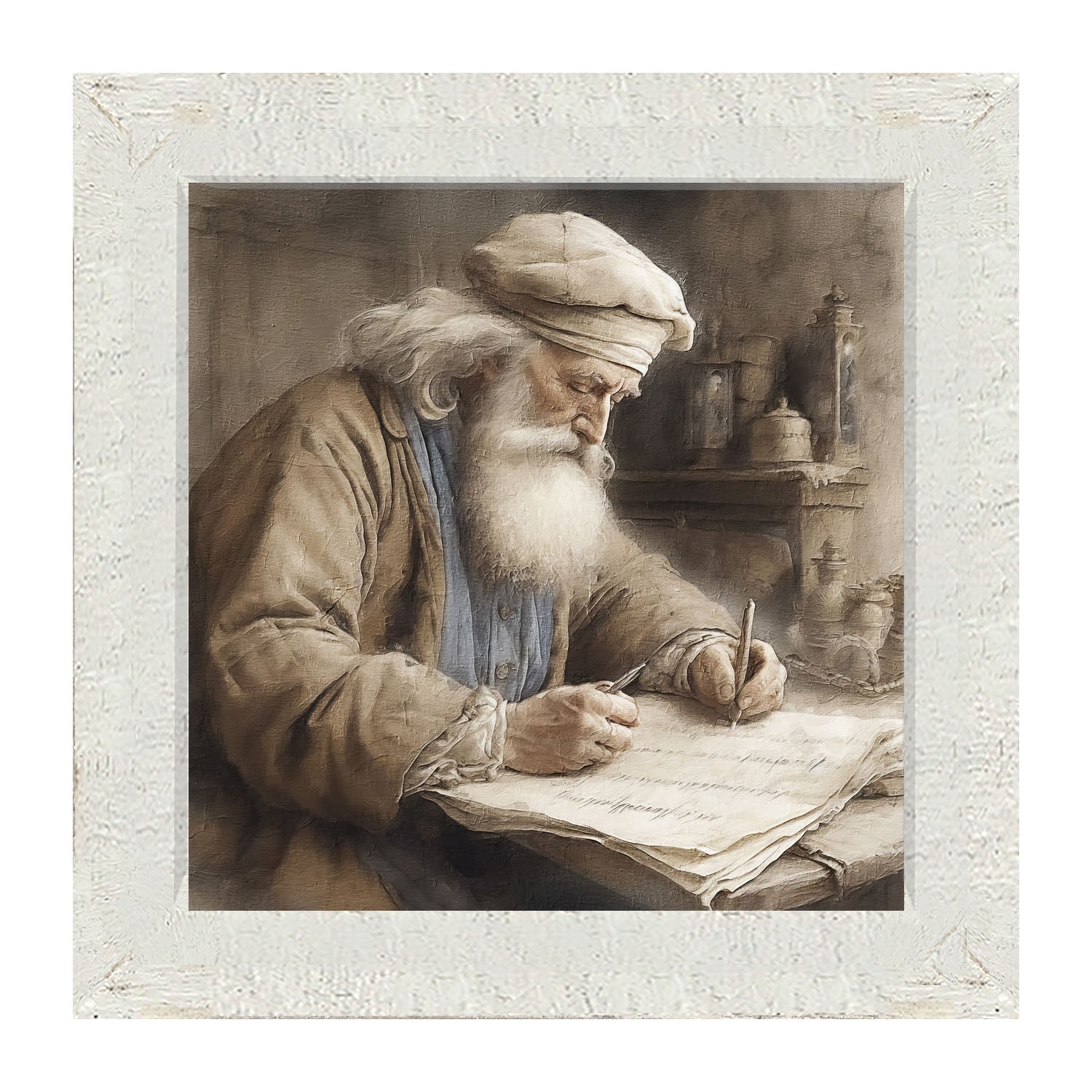 Santa Checking his List - Framed art