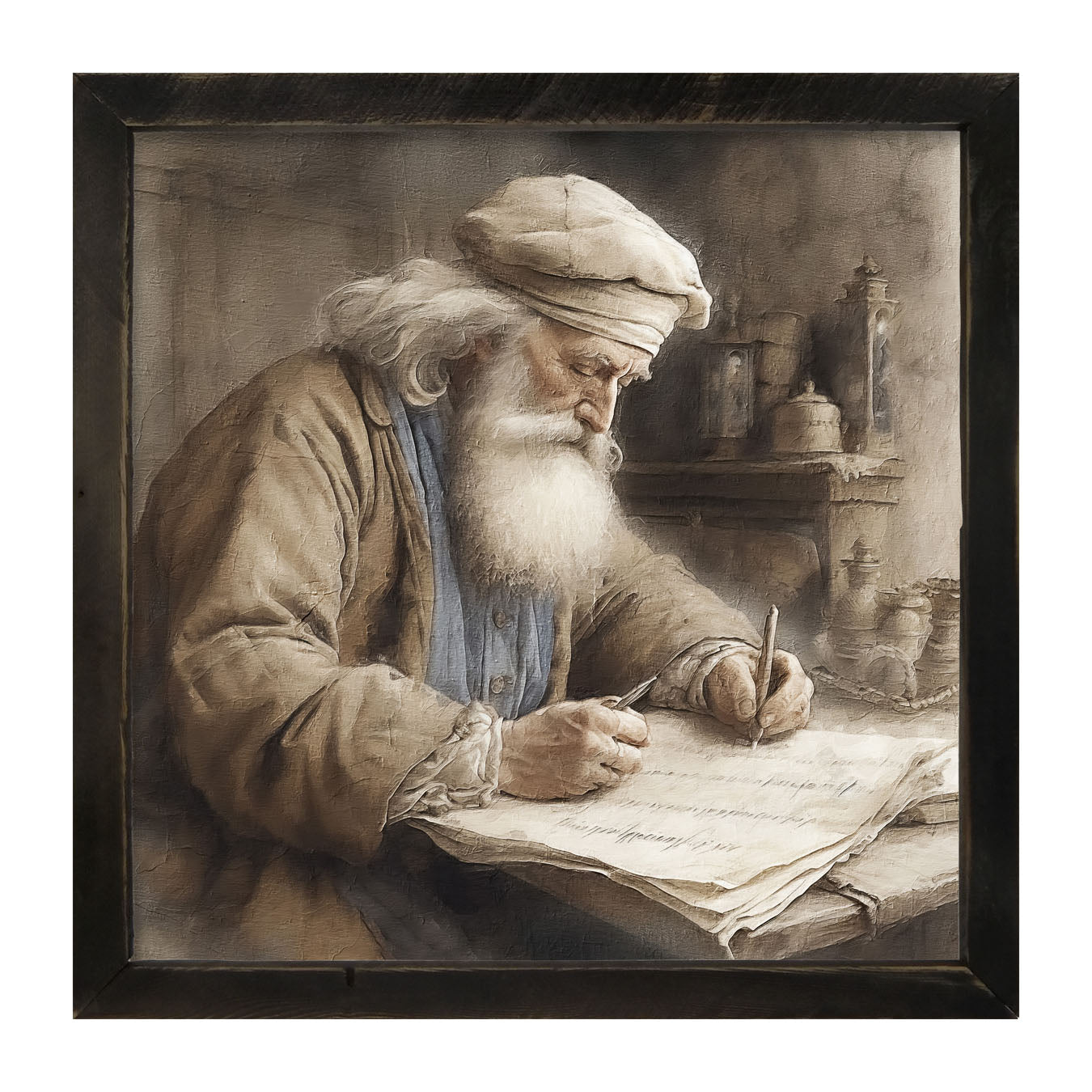Santa Checking his List - Framed art