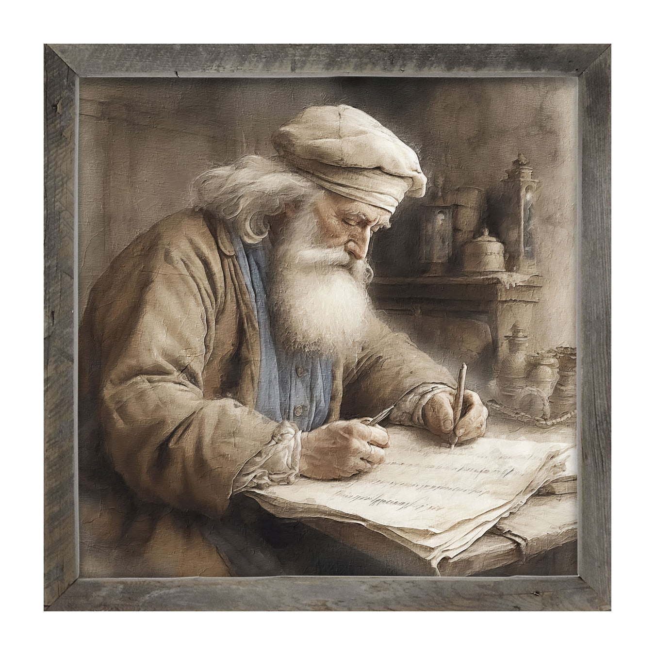 Santa Checking his List - Framed art