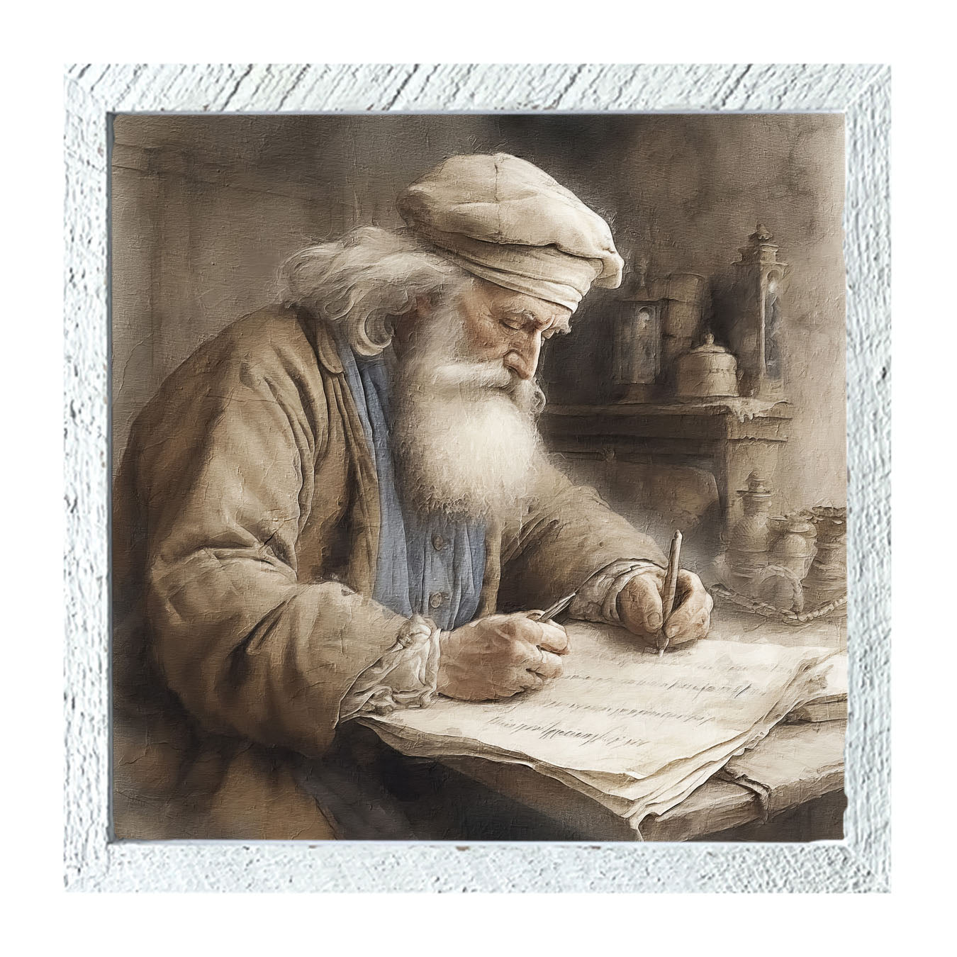 Santa Checking his List - Framed art