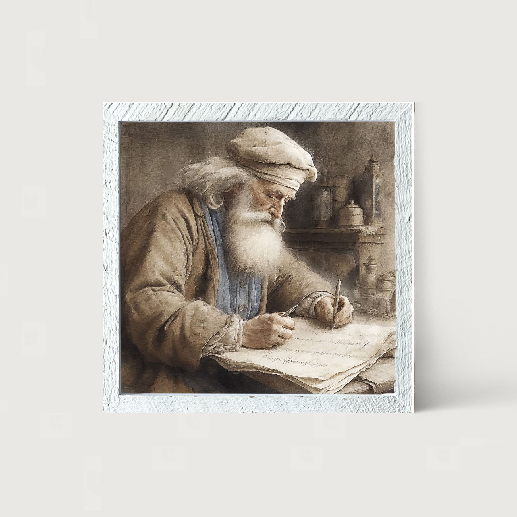 Santa Checking his List - Framed art