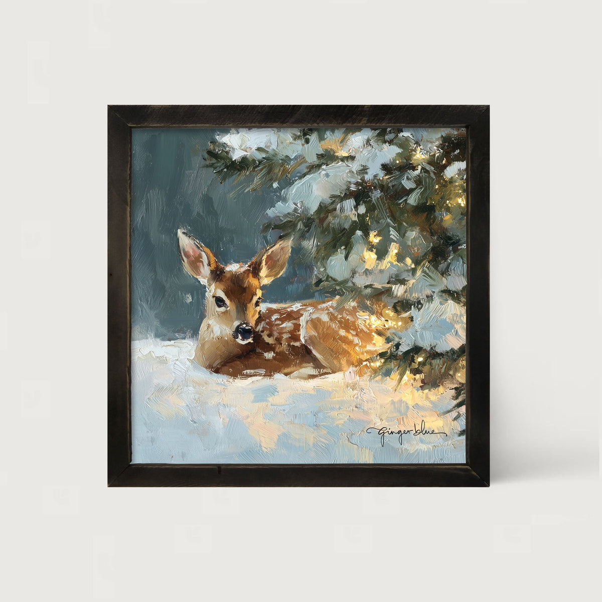 Deer resting near Pine Tree