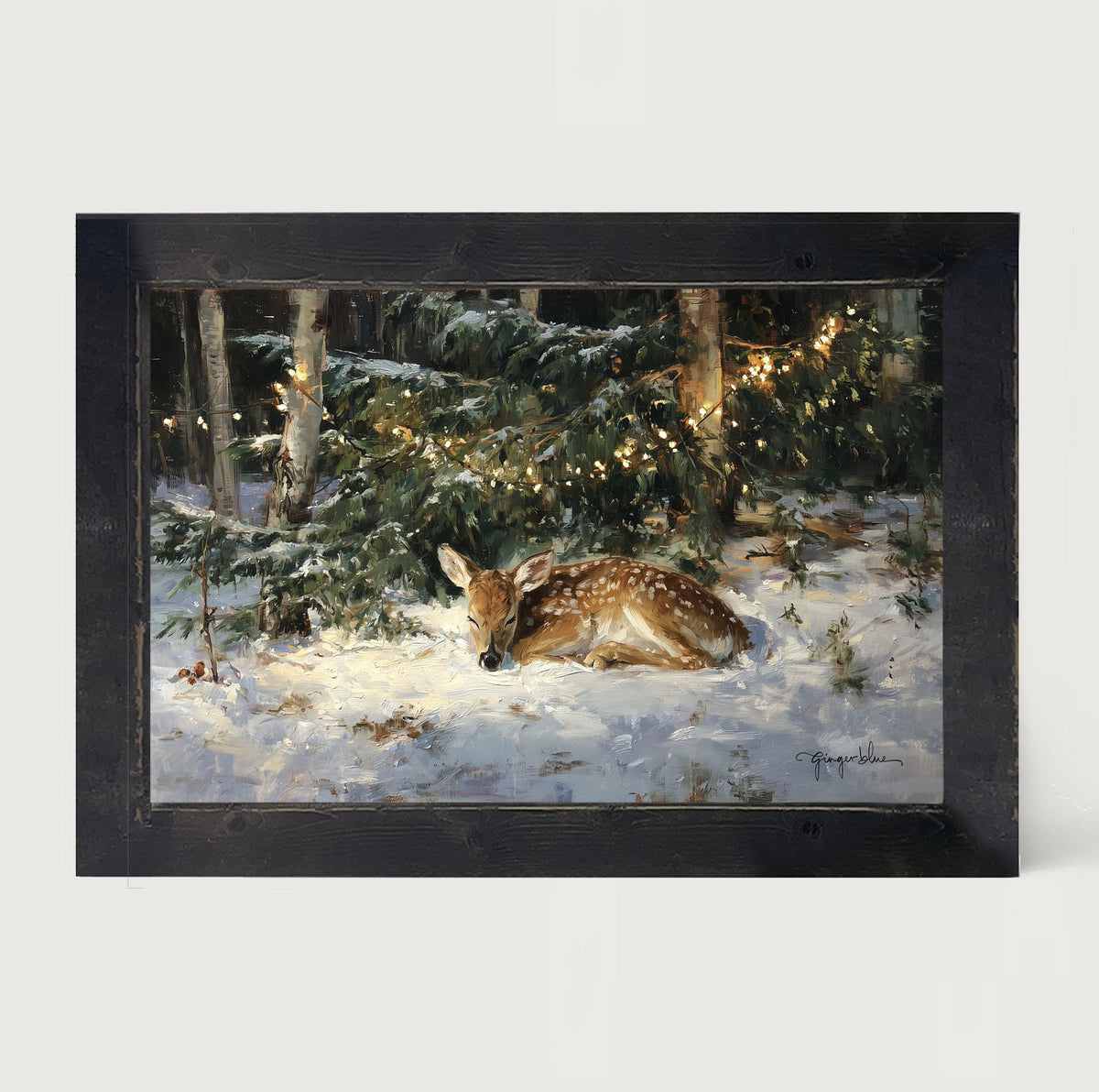 Deer Sleeping under Pine Tree
