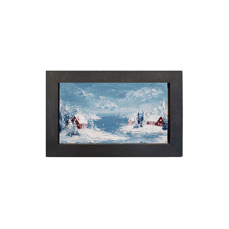 Snowy Cabins - Framed Art