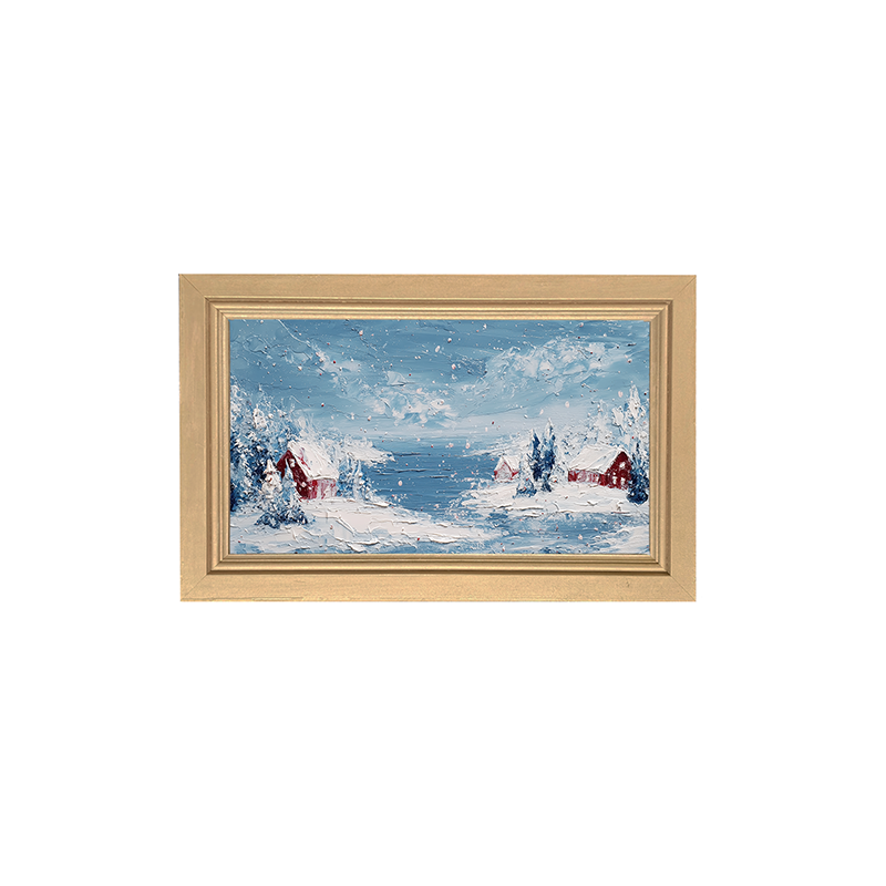 Snowy Cabins - Framed Art
