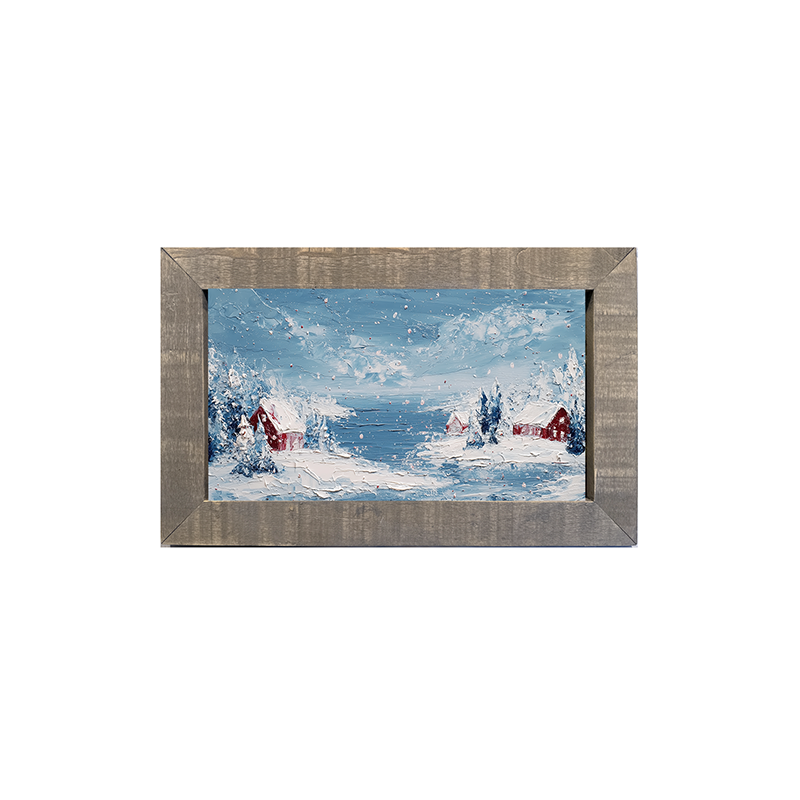 Snowy Cabins - Framed Art