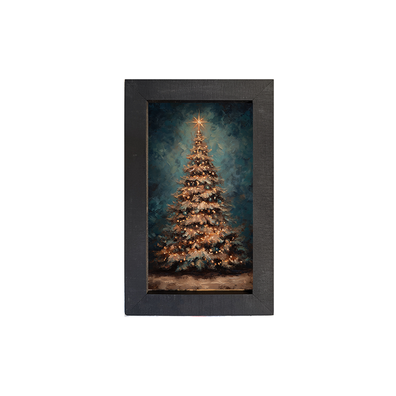 Christmas Tree at Night - Framed Art