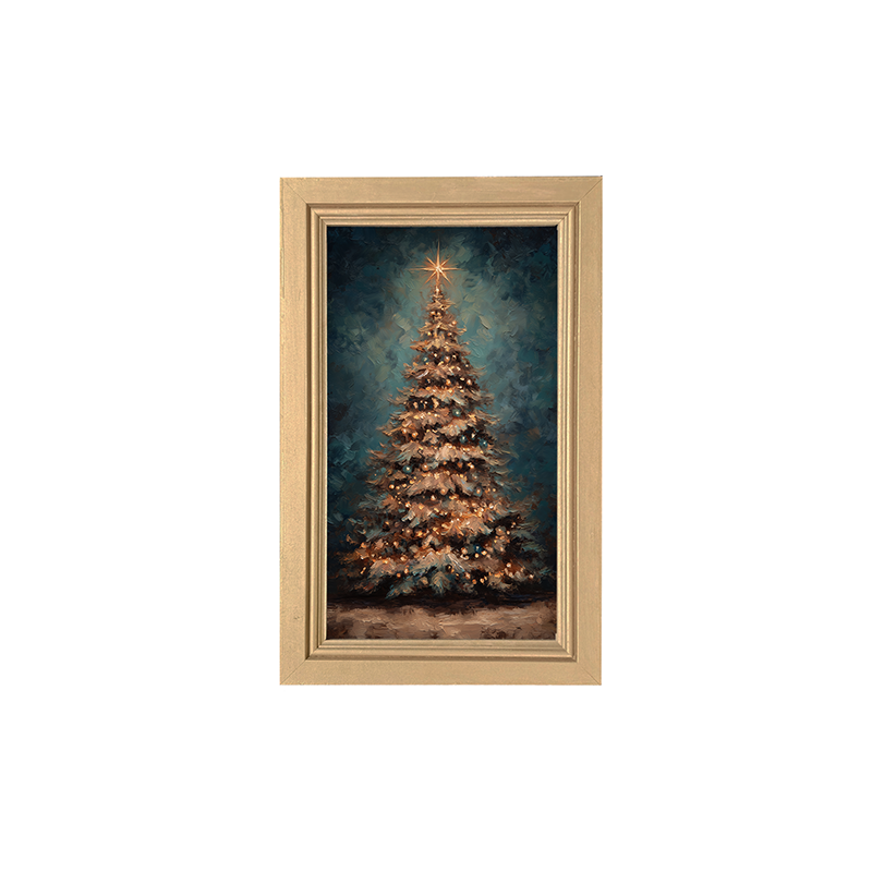 Christmas Tree at Night - Framed Art