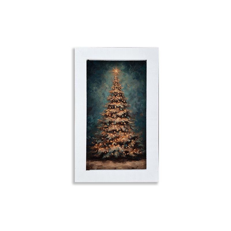 Christmas Tree at Night - Framed Art