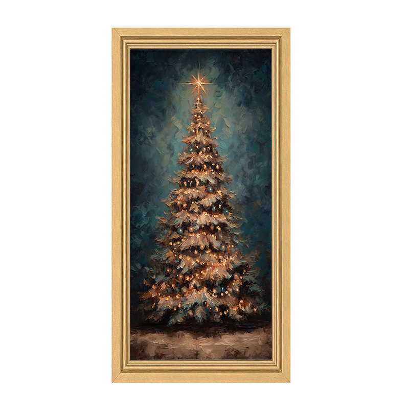 Christmas Tree at Night - Framed Art