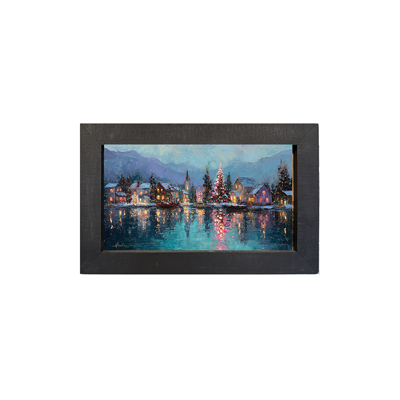 Lakeside Village Christmas - Framed Art