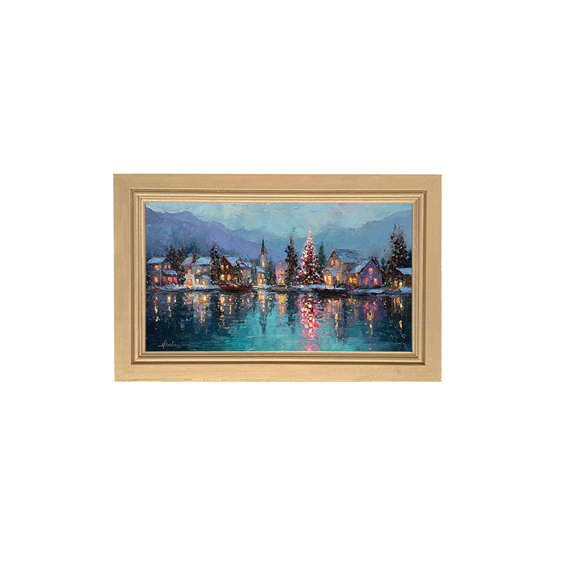 Lakeside Village Christmas - Framed Art