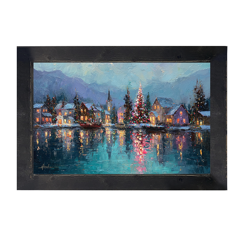 Lakeside Village Christmas - Framed Art