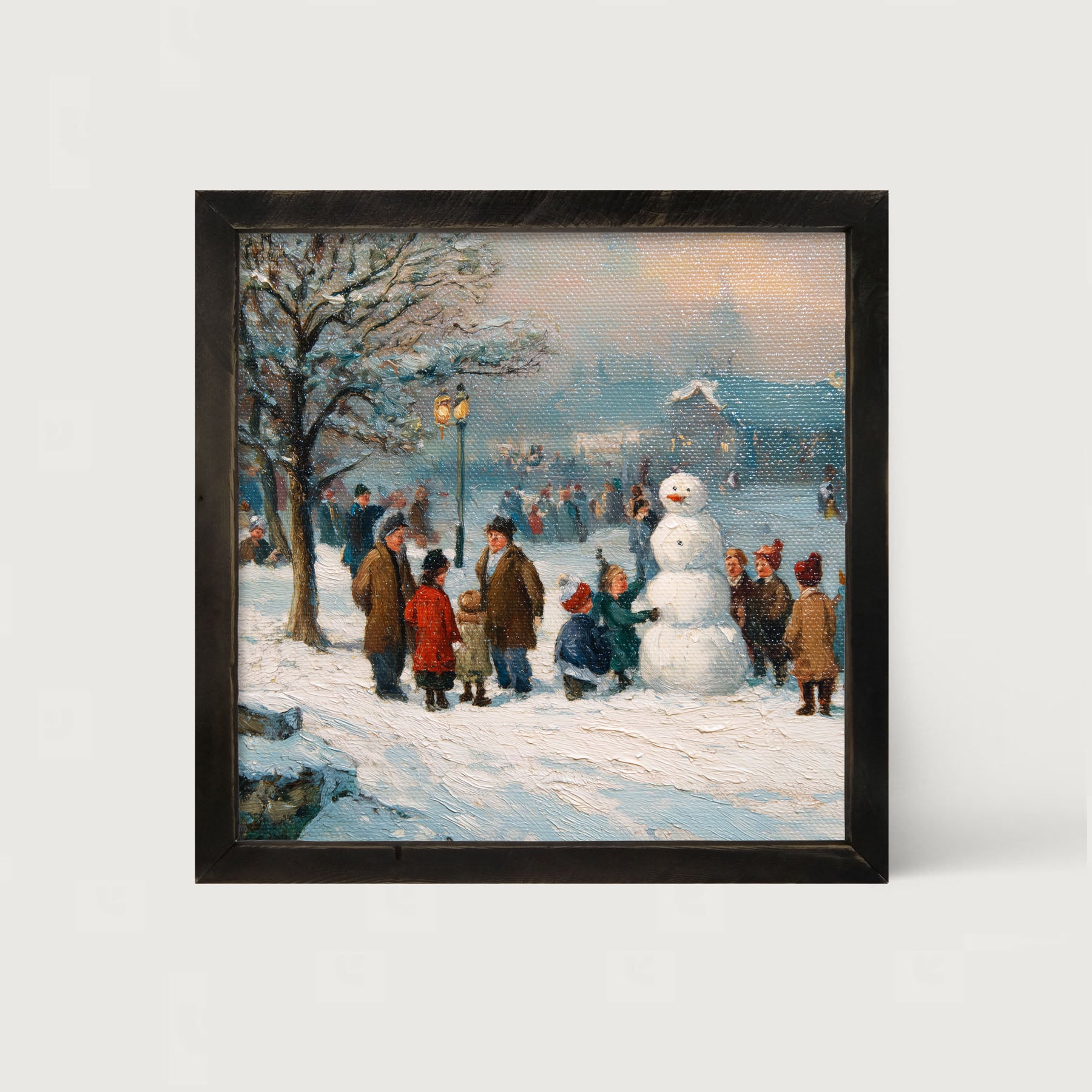 Town Park in Winter - Framed Art