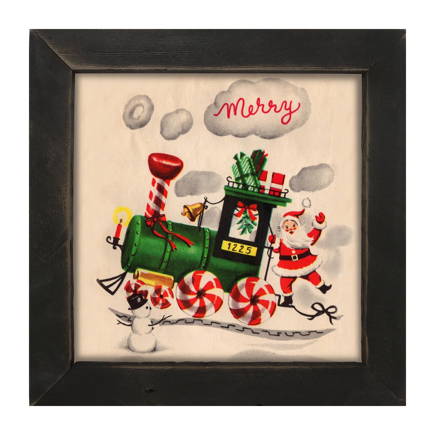 Santa on Christmas Train - Framed art